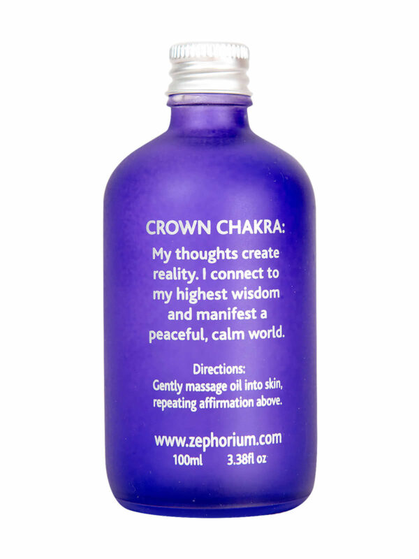 Zephorium Soul Tonics Crown Chakra Amethyst Crystal Calm and Wisdom LavenderOil Body and Massage Oil