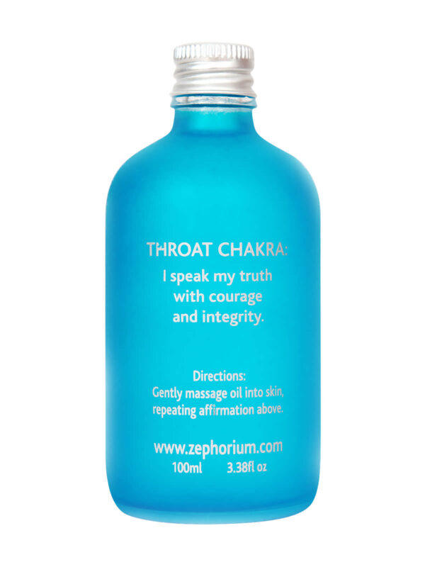 Zephorium Soul Tonics Throat Chakra Aquamarine Crystal Truth and Integrity Neroli Oil Body and Massage Oil