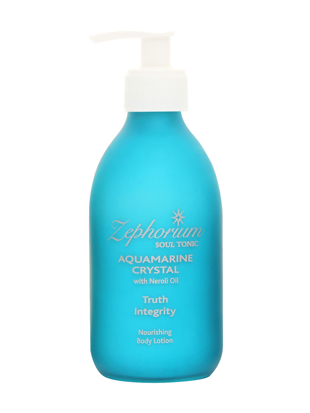 Aquamarine-Crystal-Chakra-Body-Lotion Zephorium Soul Tonics Throat Chakra Aquamarine Crystal Truth and Integrity Neroli Oil Organic Body Lotions