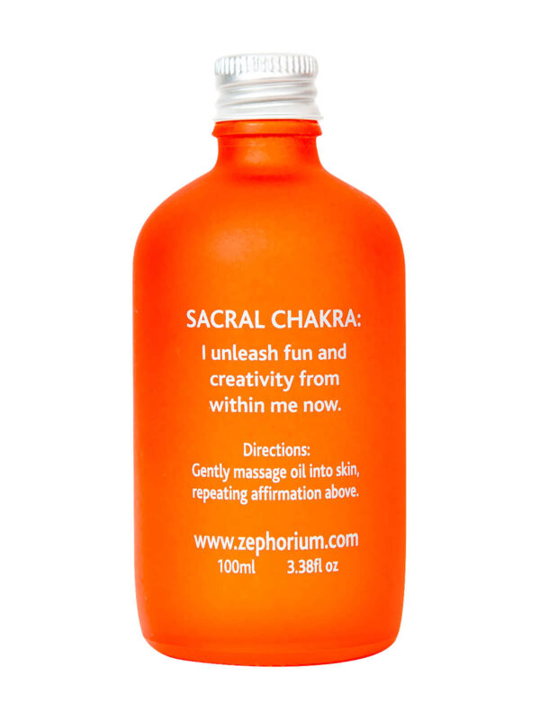 Zephorium Soul Tonics Sacral Chakra Carnelian Crystal Freedom and Creativity Sweet Orange Oil Natural Body and Massage Oil