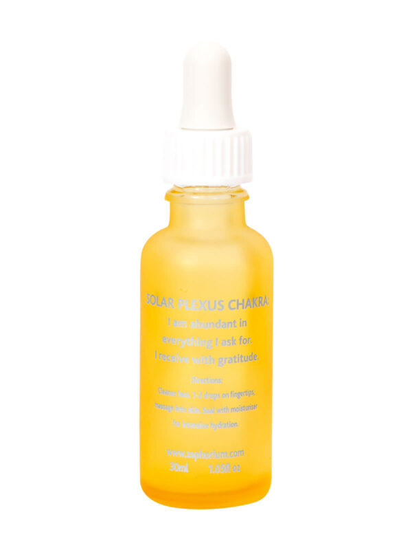 Zephorium Soul Tonics Solar Plexus Chakra Citrine Crystal Joy and Abundance for Dry and Damaged Skin Organic Face Serum with Grapefruit Oil, Calendula Oil and Apricot Kernel Oil