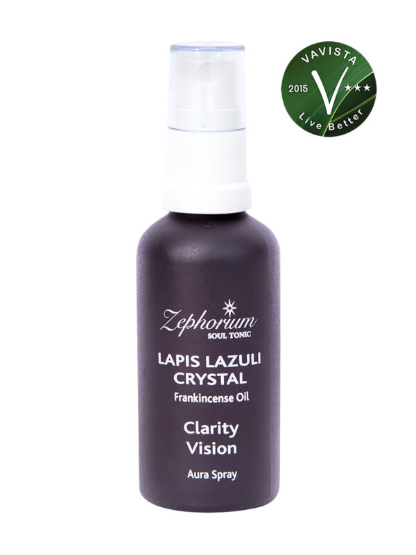 Zephorium Soul Tonics Brow Chakra Lapis Lazuli Crystal Clarity and Vision Frankincense Oil Natural Chakra Aura Spray and Chakra Balancing Mist