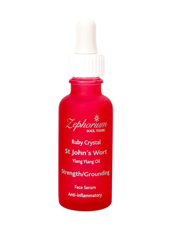 Base Chakra, Strength and Grounding, Ruby Crystal Ylang Ylang Oil, St John’s Wort, Apricot Kernel Oil